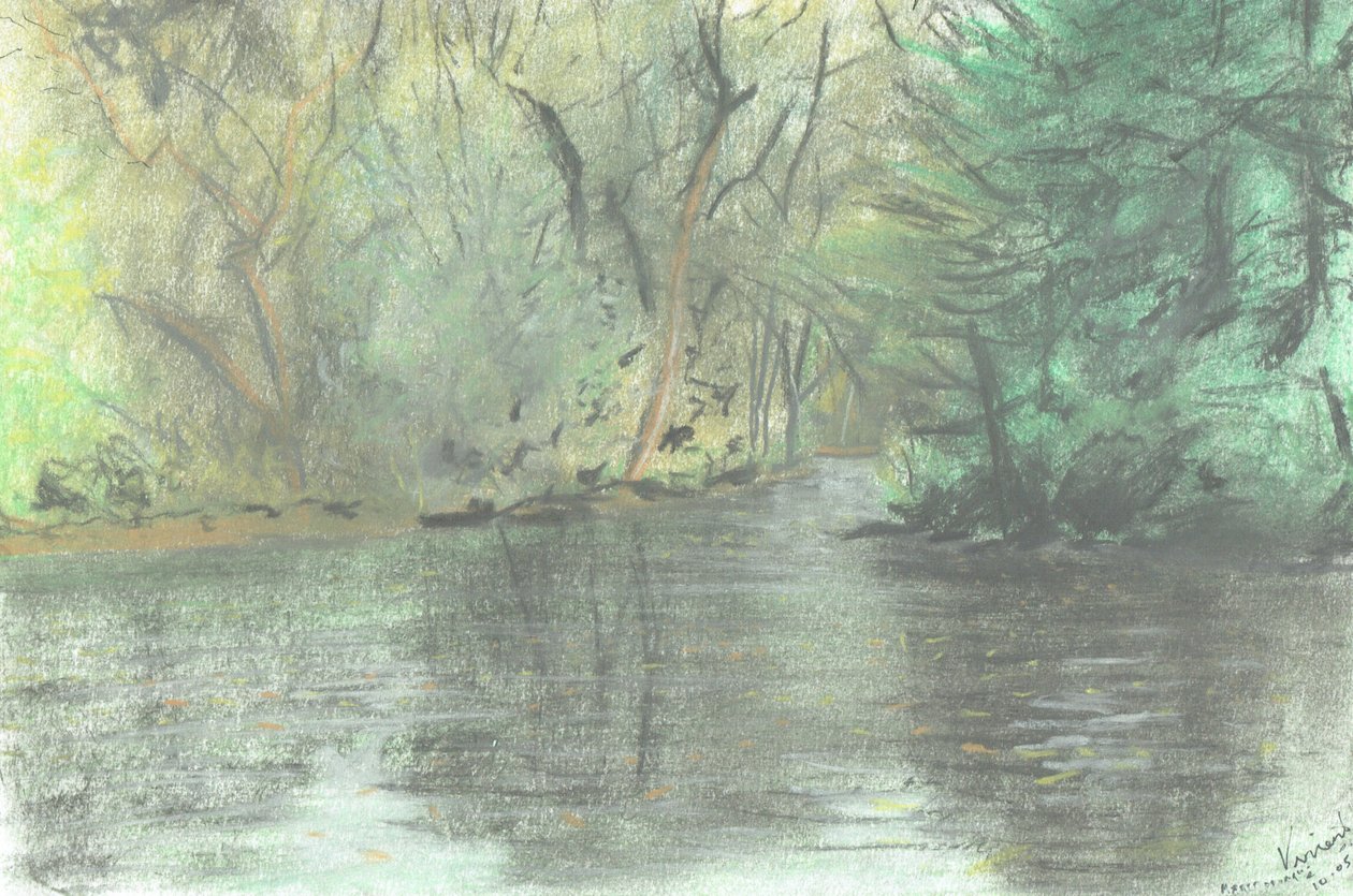 Marlborough dam, 2005, (pastellfarver på papir) af Vincent Alexander Booth