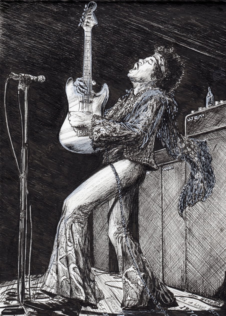 Rock Star, 2009, (blæk på papir) af Vincent Alexander Booth