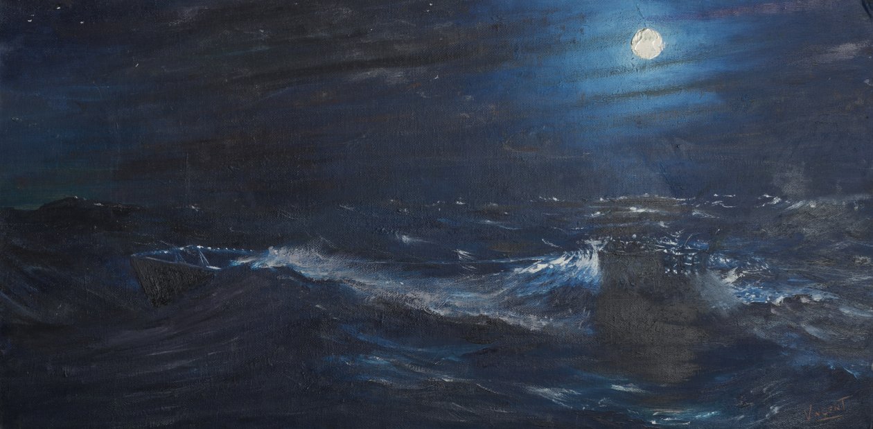 The Tell tale Moon, 1995, (olie på lærredstavle) af Vincent Alexander Booth