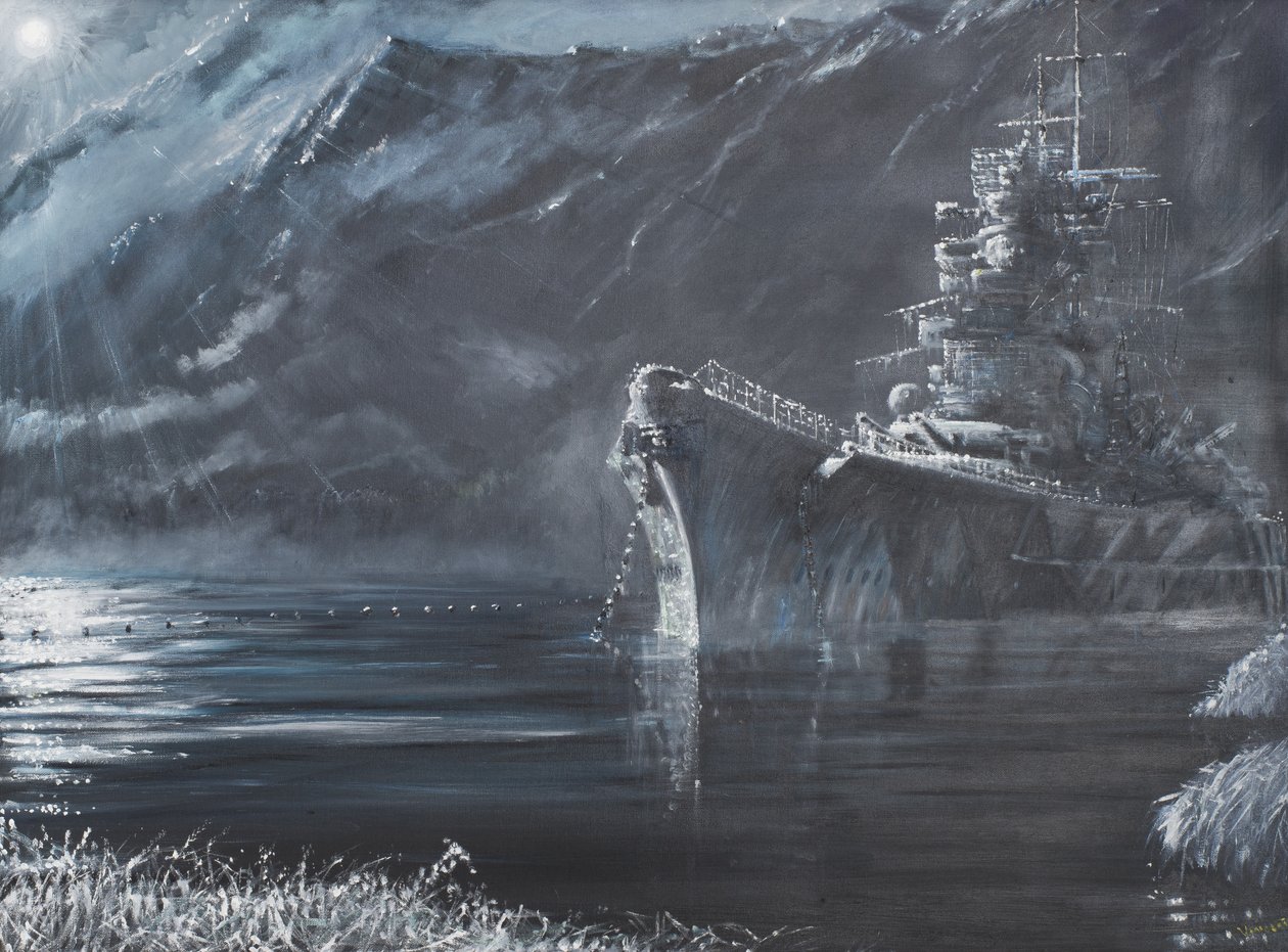 Tirpitz The Lone Queen Of The North 1944, 2007, (Olie on Canvas) af Vincent Alexander Booth