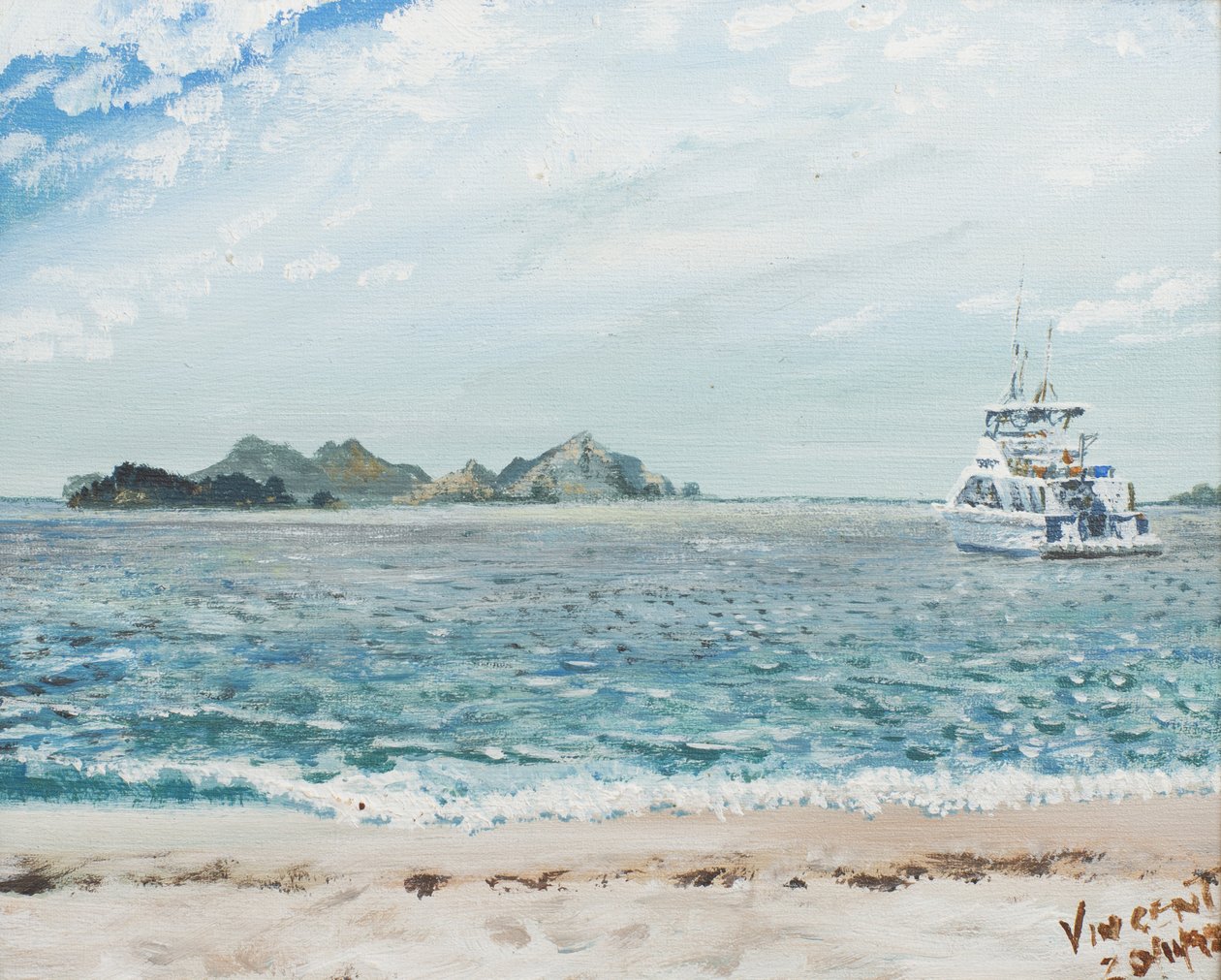 Whitsunday Islands Australia, 1998, (akryl på lærredstavle) af Vincent Alexander Booth
