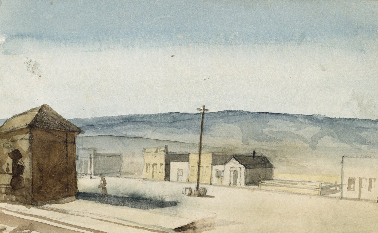Station på Northern Pacific Railroad, Idaho Terr., 1869-71 (wc på papir) af Vincent Colyer