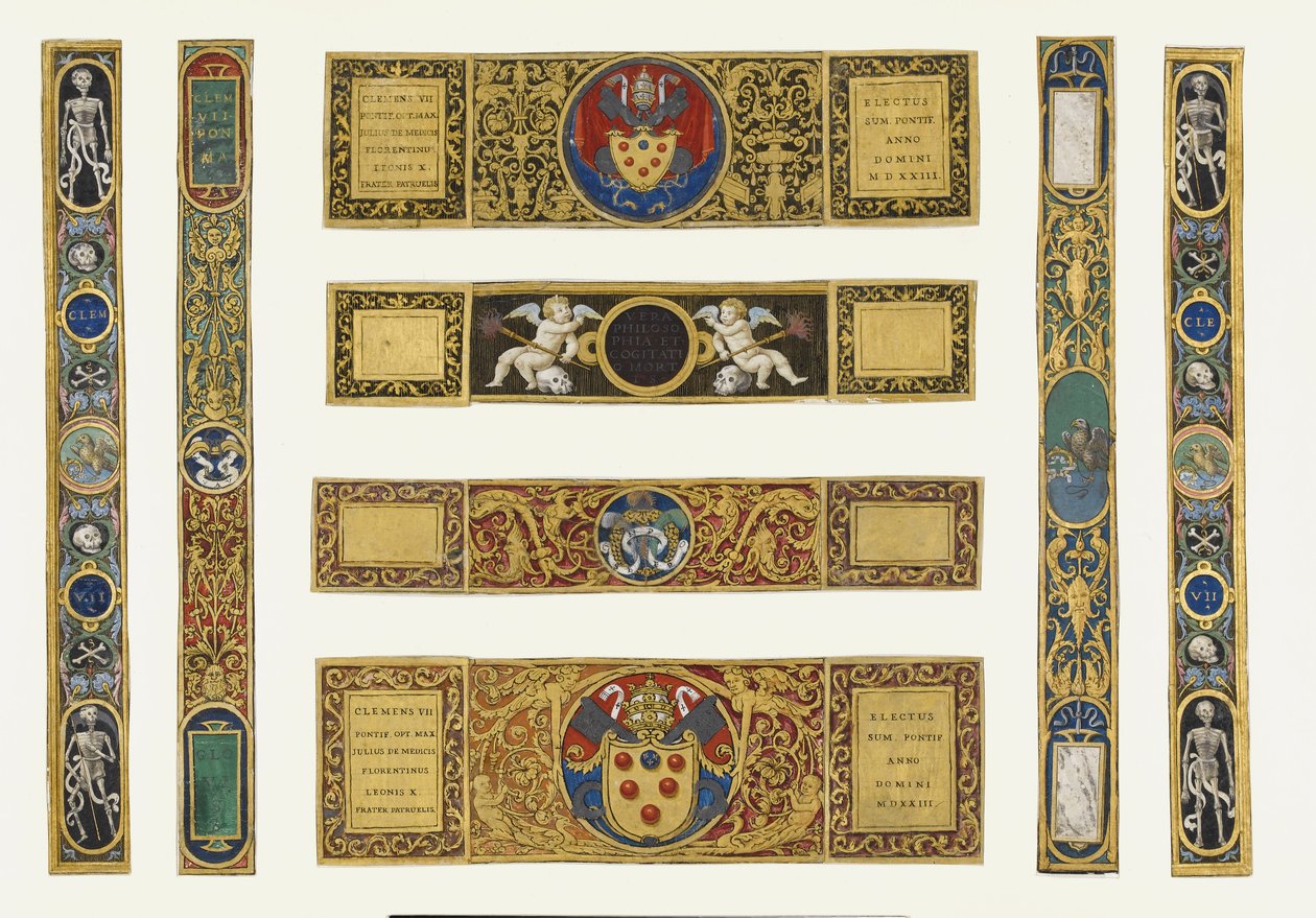 Marlay Cutting Italian 33: Otte strimler af en kant fra et missal fra pave Clemens VII, efter 1523 (pergament) af Vincent Raymond
