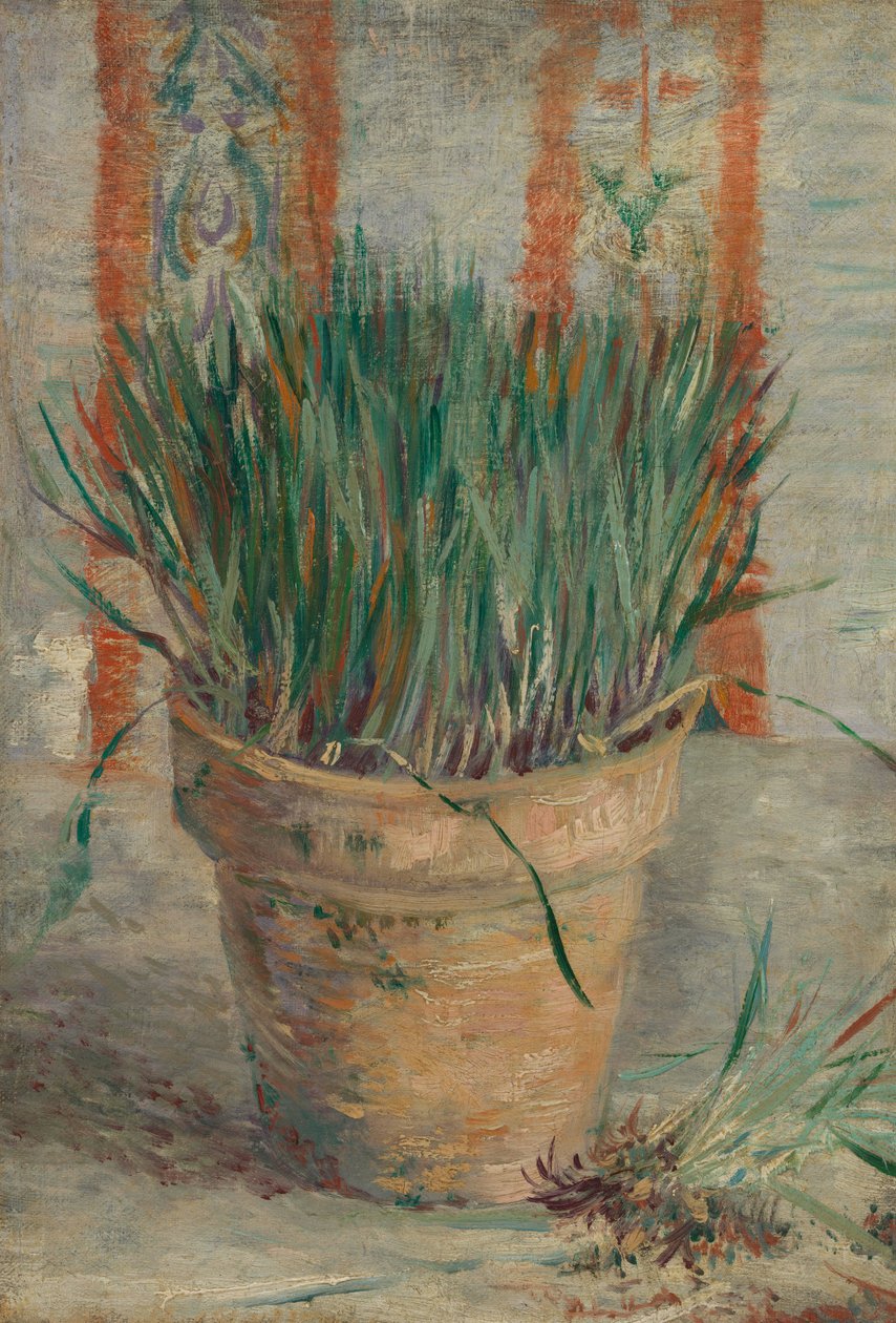 Urtepotte med hvidløgsløg af Vincent van Gogh