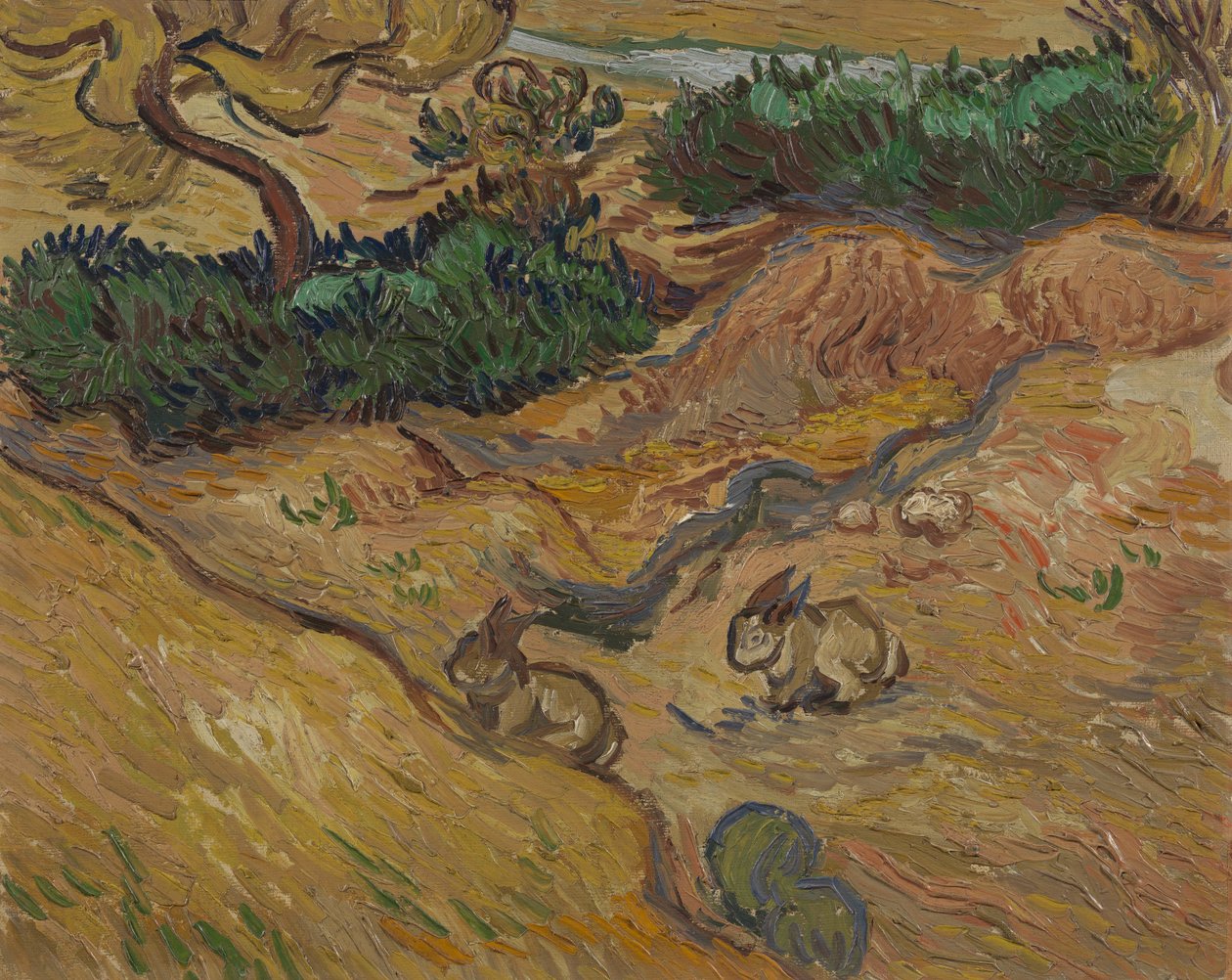 Landskab med kaniner af Vincent van Gogh