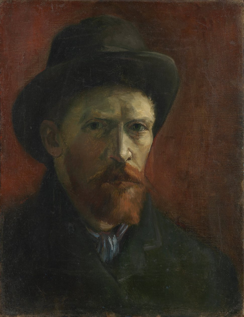 Selvportræt med filthat af Vincent van Gogh