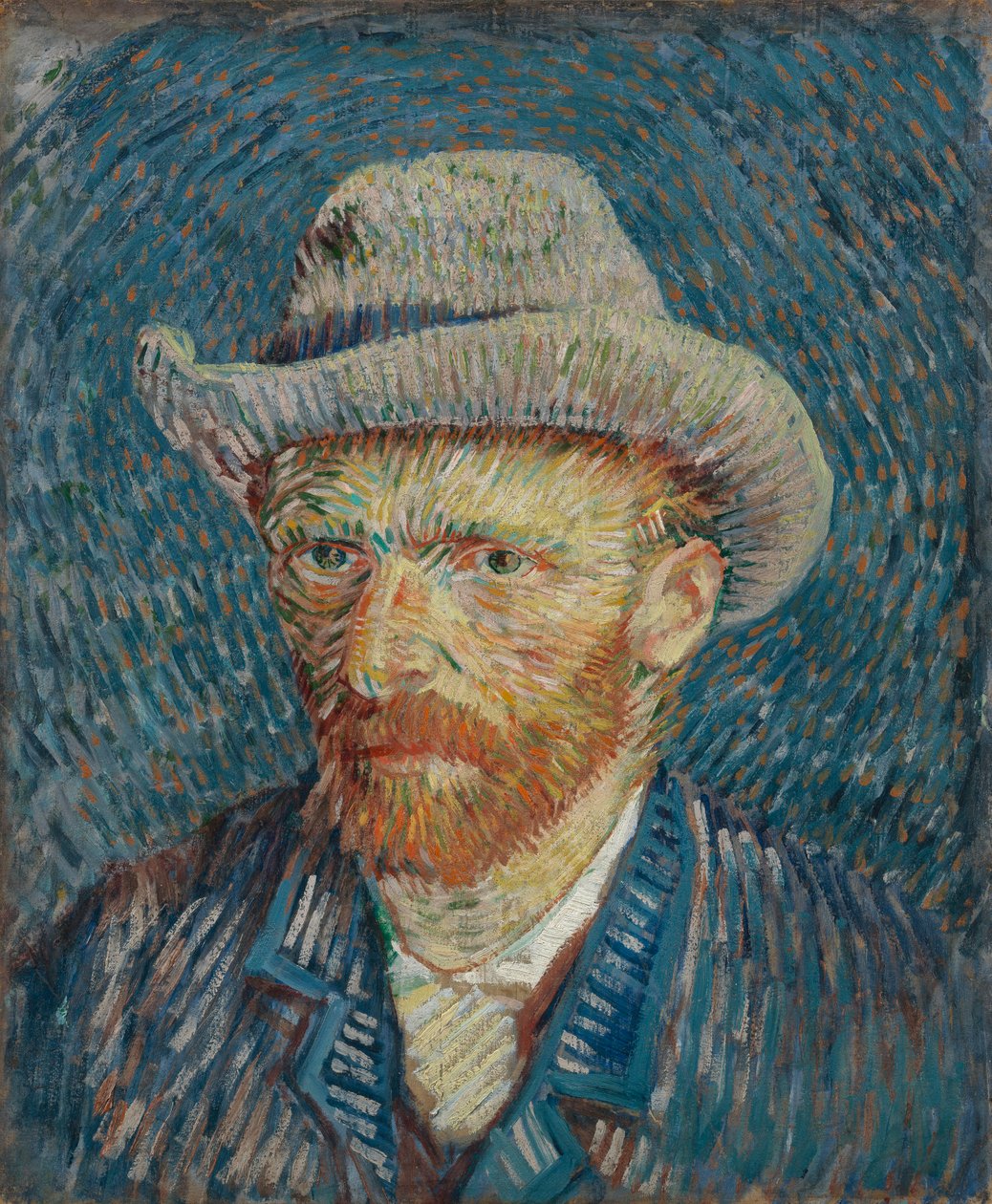 Selvportræt med grå filthat af Vincent van Gogh