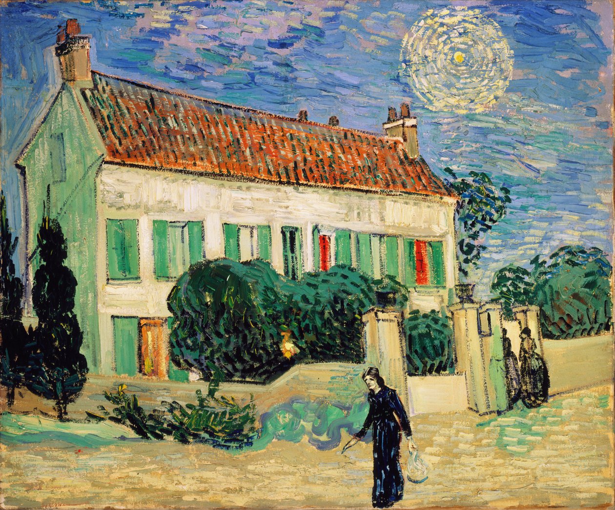Det Hvide Hus om natten af Vincent van Gogh