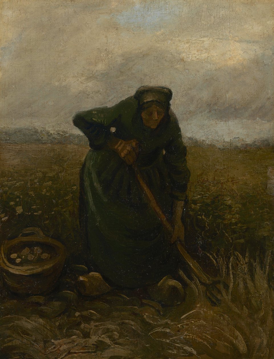 Kvinde løfter kartofler af Vincent van Gogh