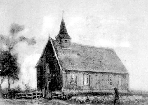 Zweeloo Kirke skitseret af van Vincent van Gogh af Vincent van Gogh