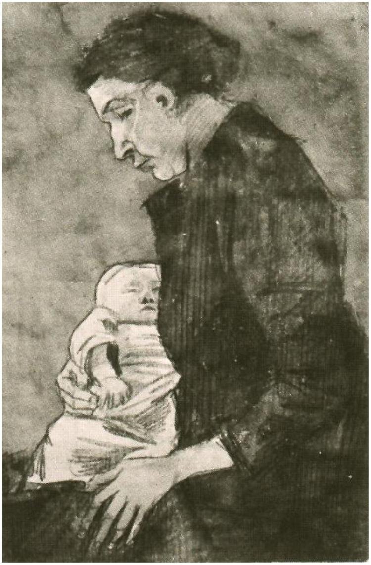 Se Nursing Baby af Vincent van Gogh