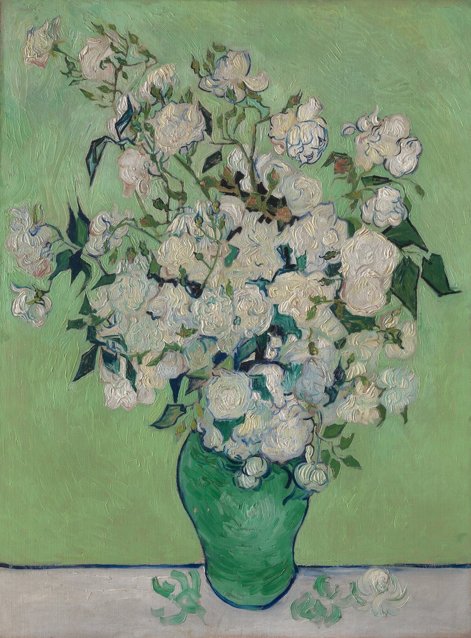 En vase med roser, 1890 af Vincent van Gogh