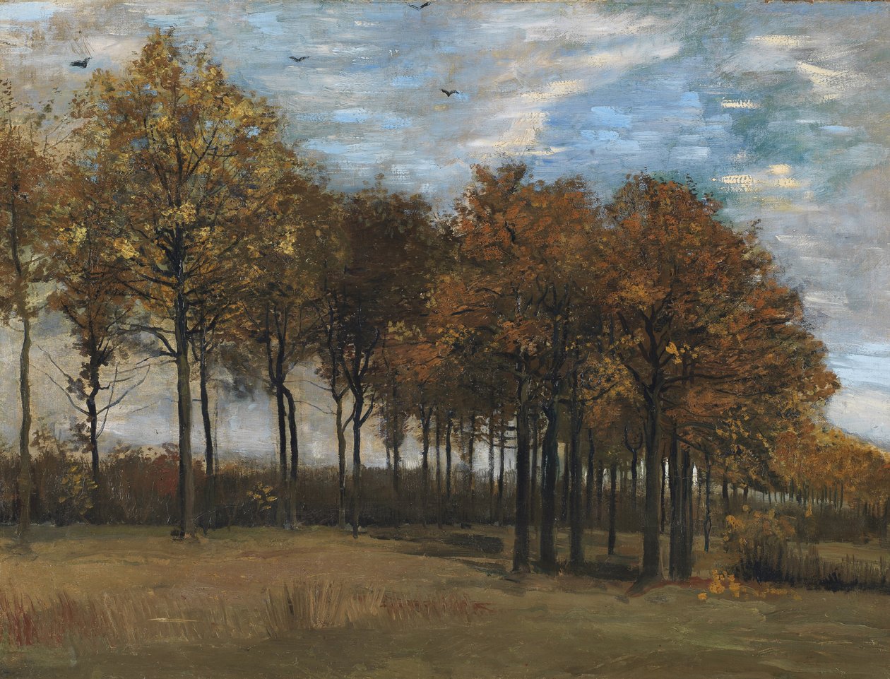 Autumn Landscape, ca. 1885 (olie på lærred lagt på panel) af Vincent van Gogh