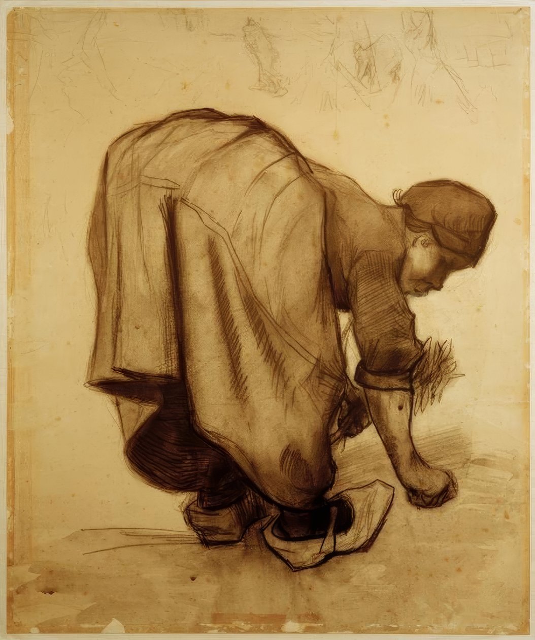 Bondekone høster majs af Vincent van Gogh