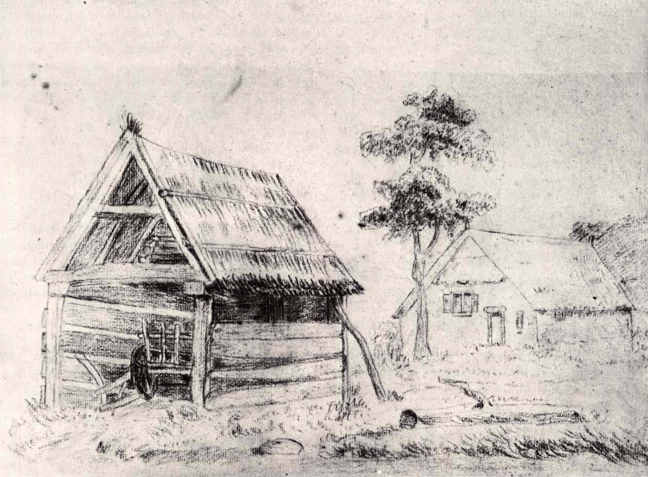 Lade og stuehus af Vincent van Gogh