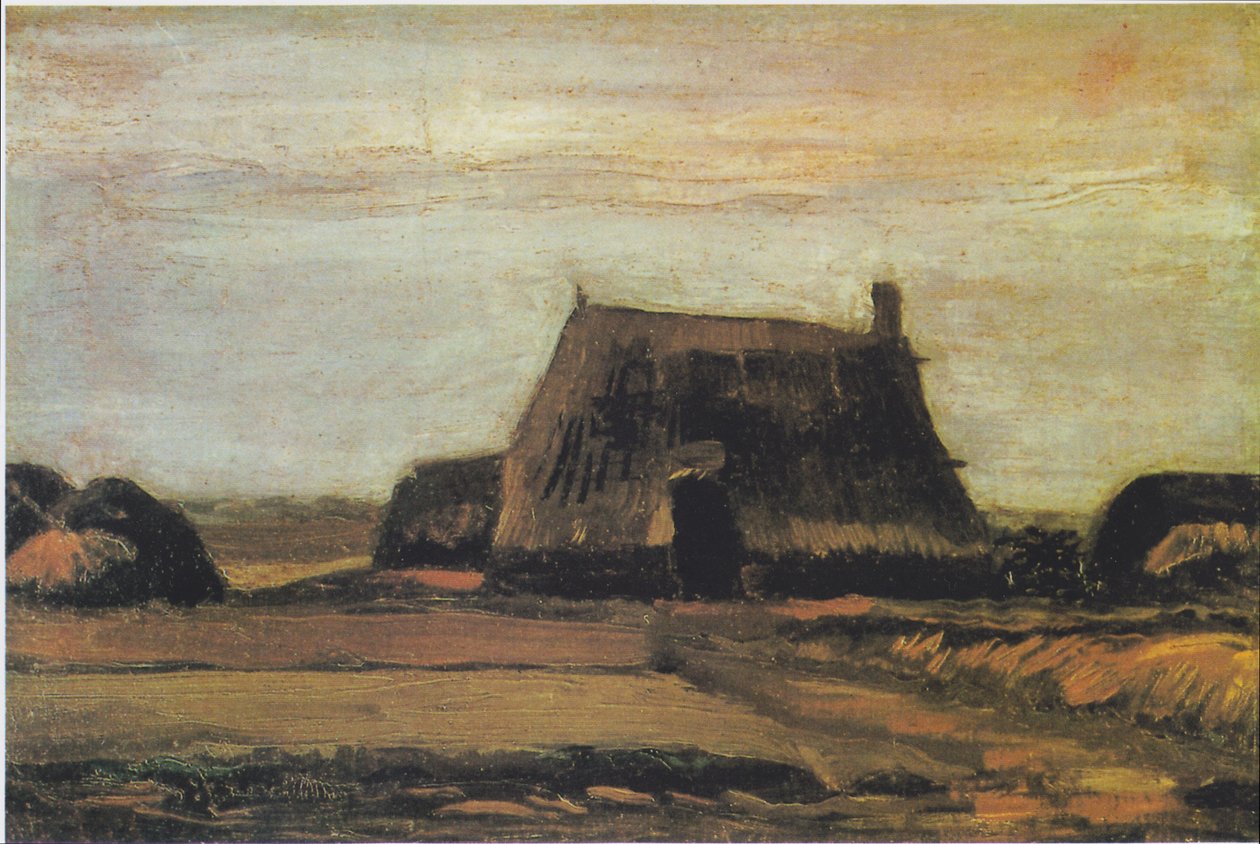 Stuehus med tørvskæring af Vincent van Gogh