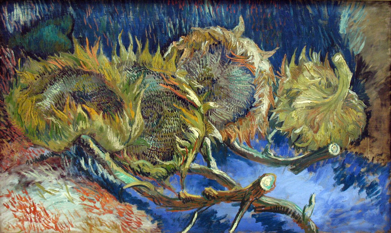 Blomster i en blå vase af Vincent van Gogh