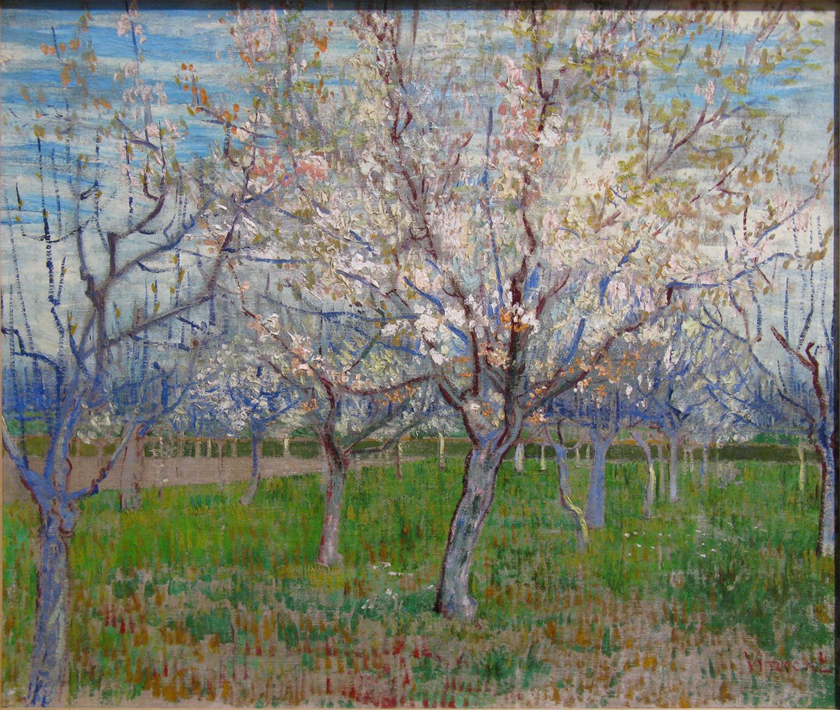 Den lyserøde frugtplantage af Vincent van Gogh