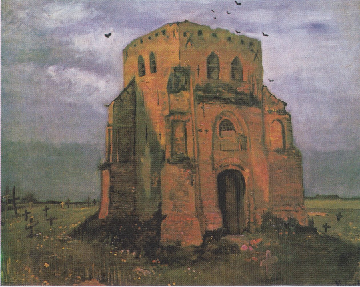 Det gamle kirkegårdstårn i Nuenen3 af Vincent van Gogh