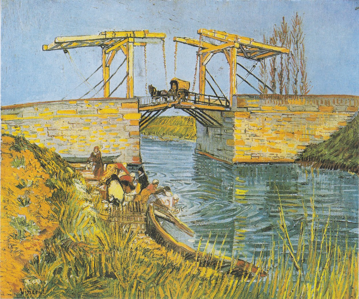 Langlois -broen i Arles med vaskerier af Vincent van Gogh