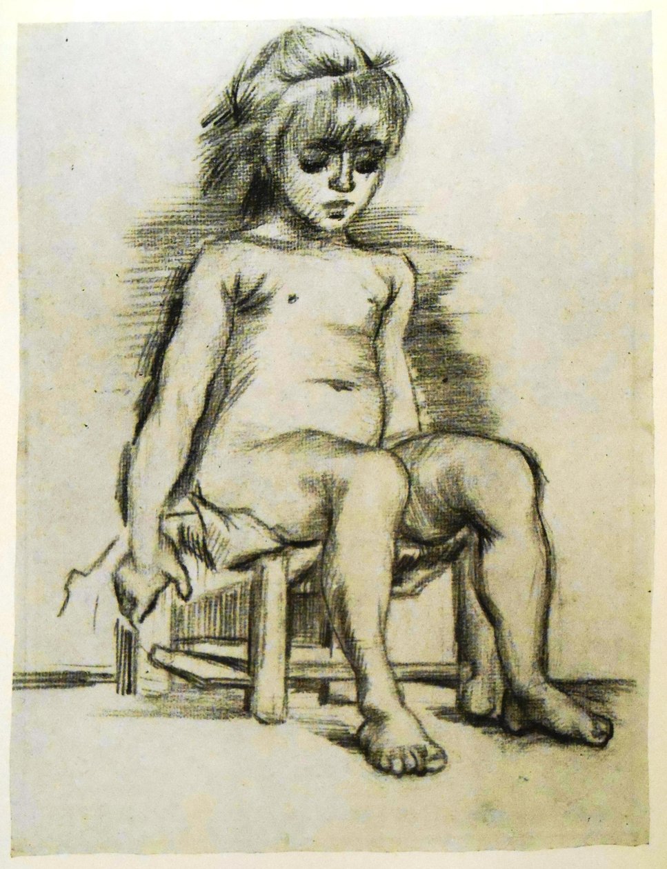 Tegning af en nøgen pige af Vincent van Gogh
