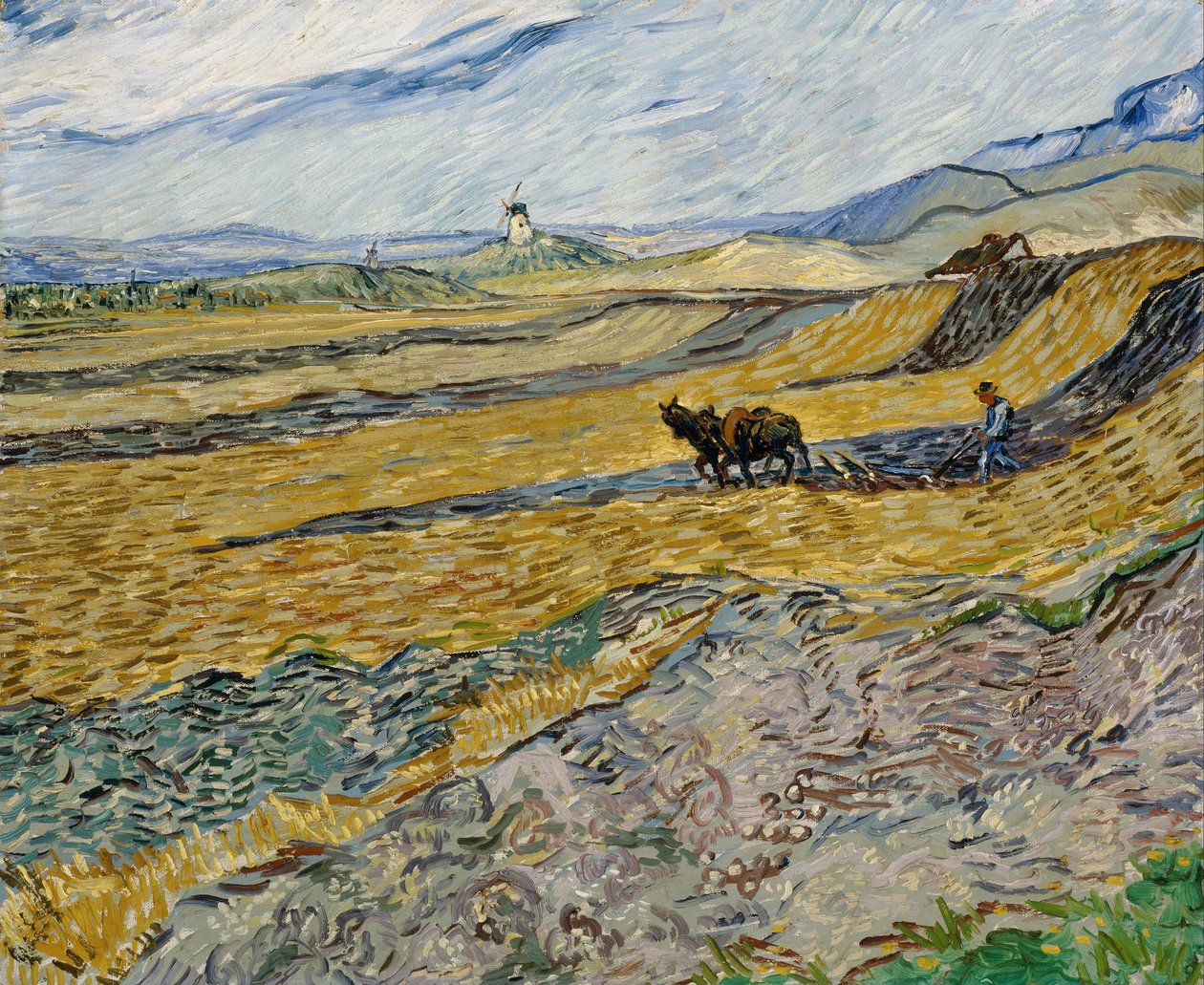 Lukket mark med plovmand af Vincent van Gogh