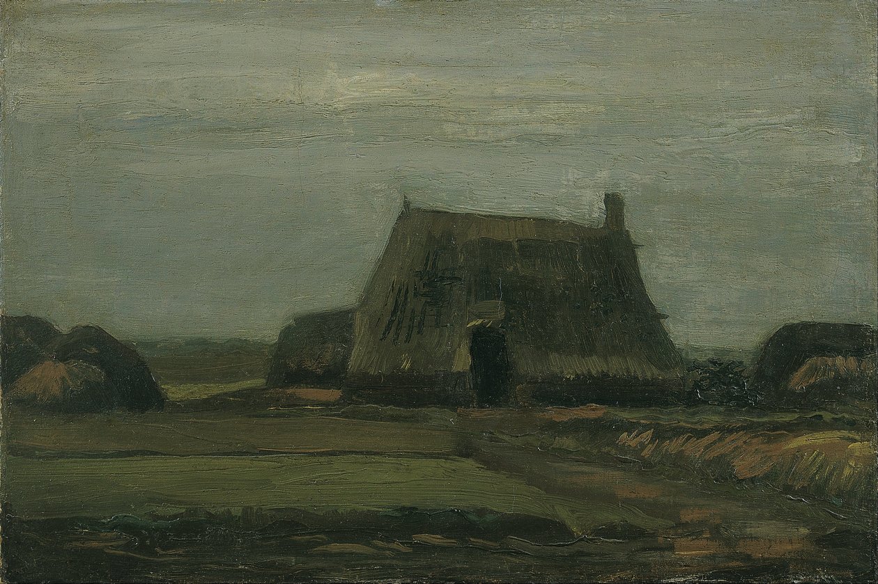 Gård med stakke tørv af Vincent van Gogh