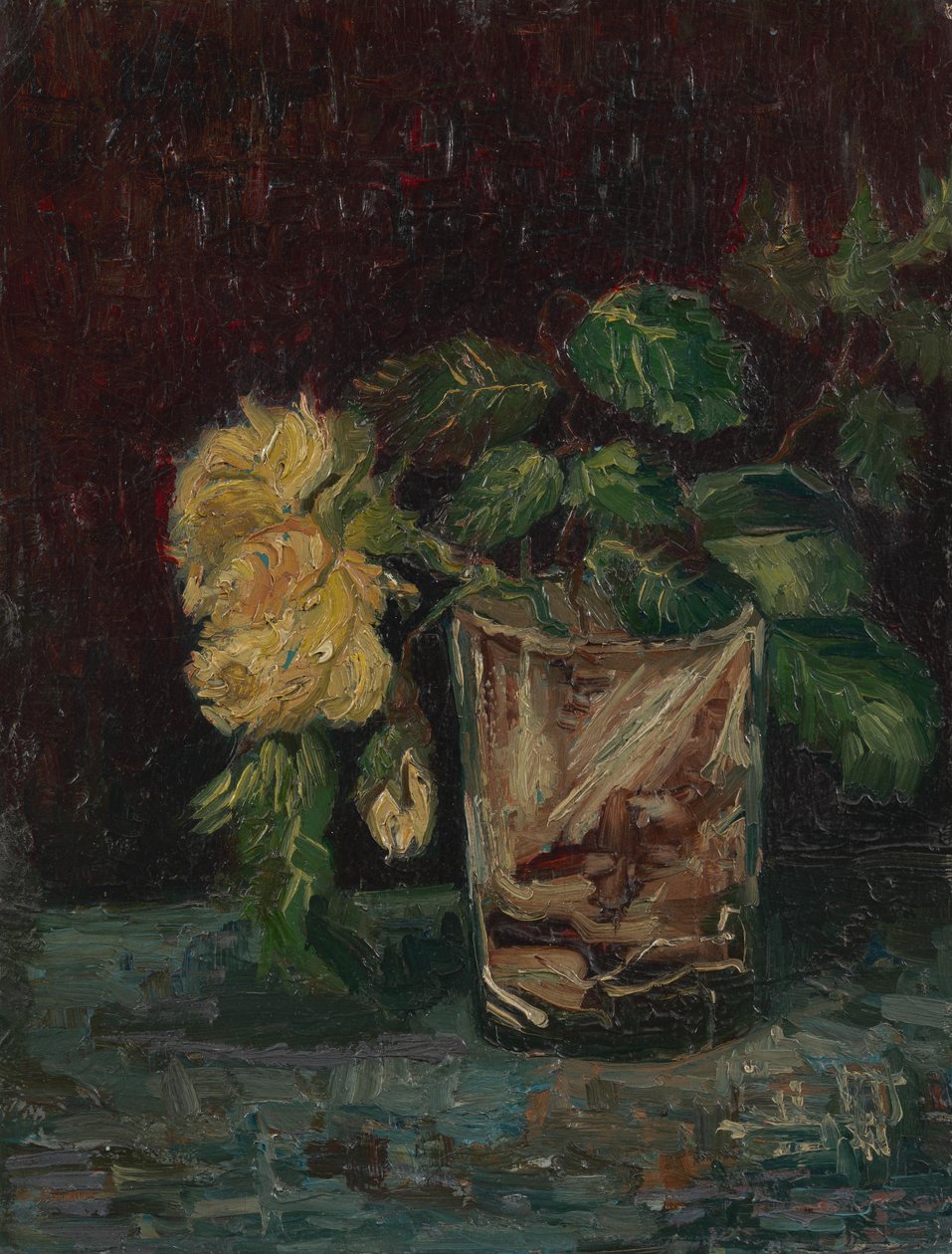 Glas med gule roser af Vincent van Gogh