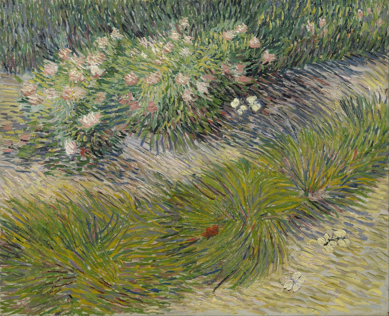 Græs og sommerfugle af Vincent van Gogh