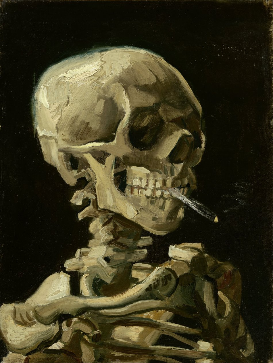 Leder af et skelet med en brændende cigaret af Vincent van Gogh