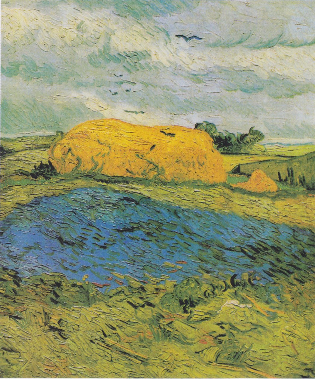Høstak på en regnvejrsdag af Vincent van Gogh