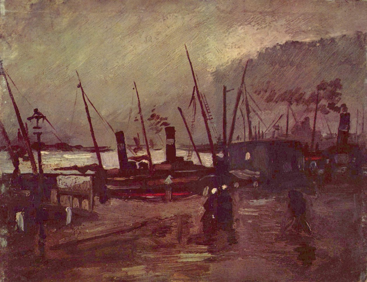 Kaj i Antwerpen med skibe af Vincent van Gogh
