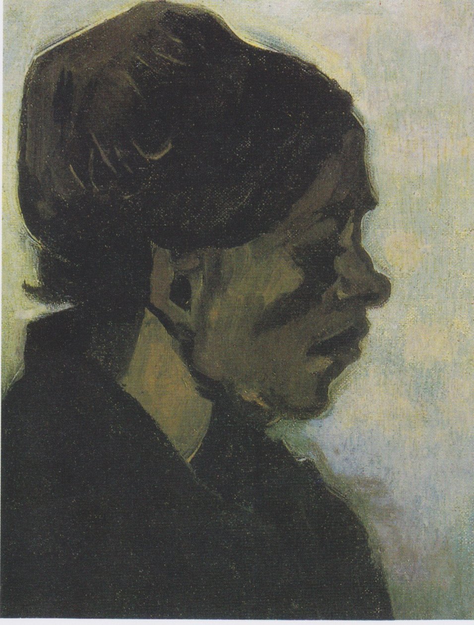 Leder af en barbantisk bondekvinde med en mørk hætte af Vincent van Gogh