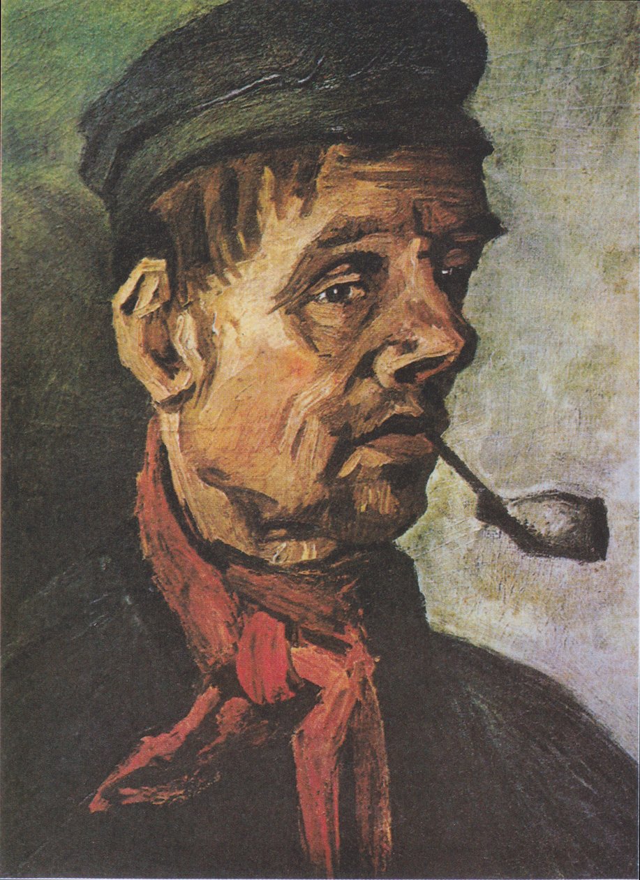 Hoved af en bonde med et lerør af Vincent van Gogh