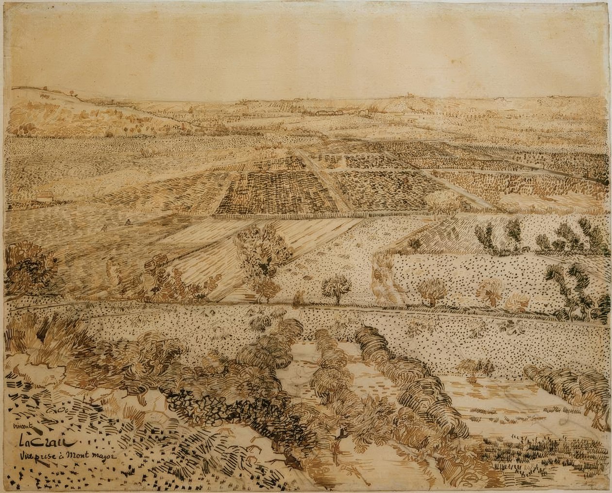 La Crau set fra Montmajour af Vincent van Gogh