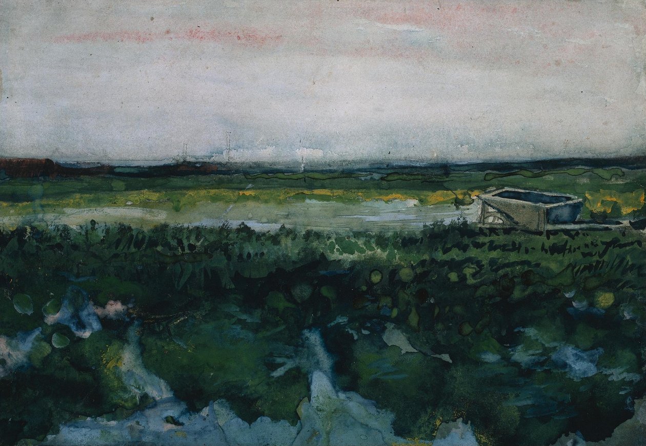 Landskab med trillebør af Vincent van Gogh