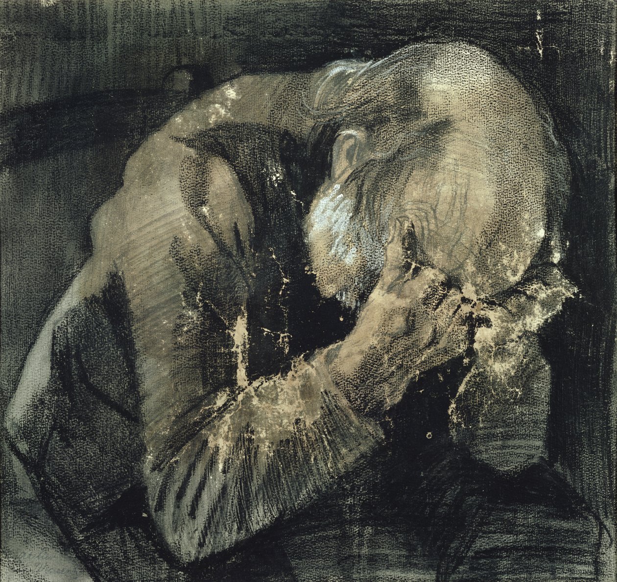 Mand med hovedet i hænderne af Vincent van Gogh