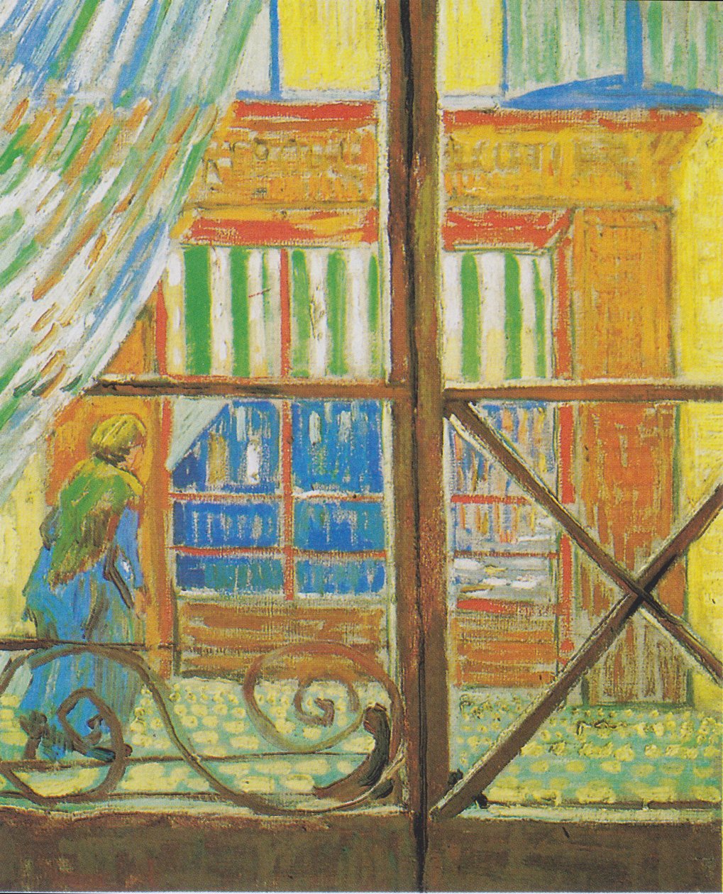 Slagterforretning set gennem et vindue af Vincent van Gogh