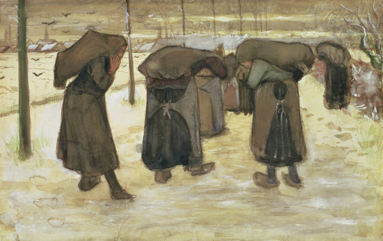 Minearbejderkoner med kulsække, 1882 af Vincent van Gogh