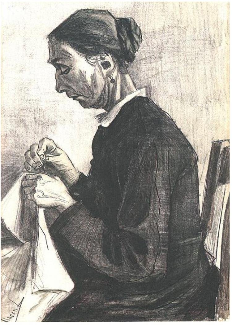 Gammel kvinde syning af Vincent van Gogh