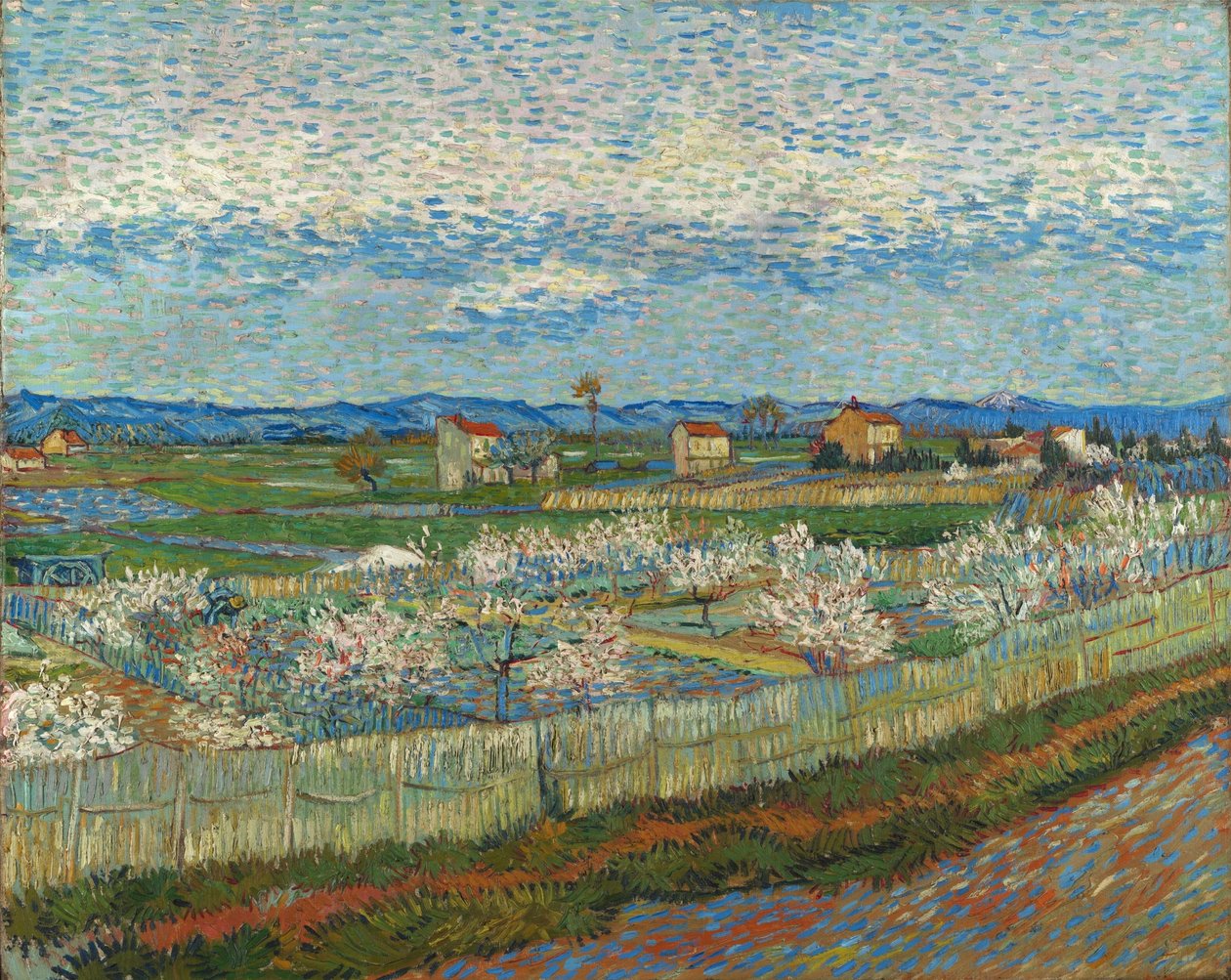 Ferskentræer i blomst af Vincent van Gogh