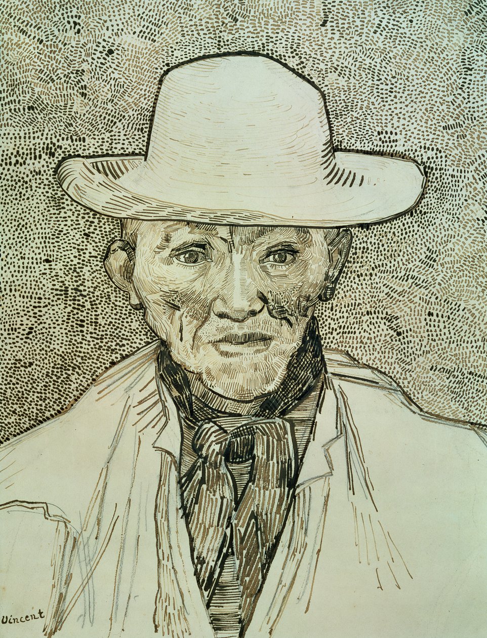 Peasant of the Camargue, 1888 (brunt blæk over grafit på papir) af Vincent van Gogh