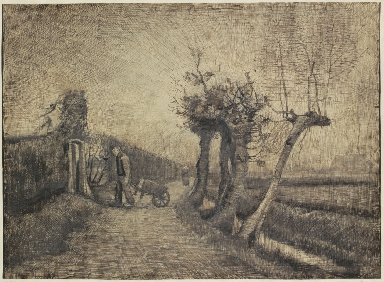 Vejen bag præstegården i Nuenen, 1884 (blæk på papir) af Vincent van Gogh
