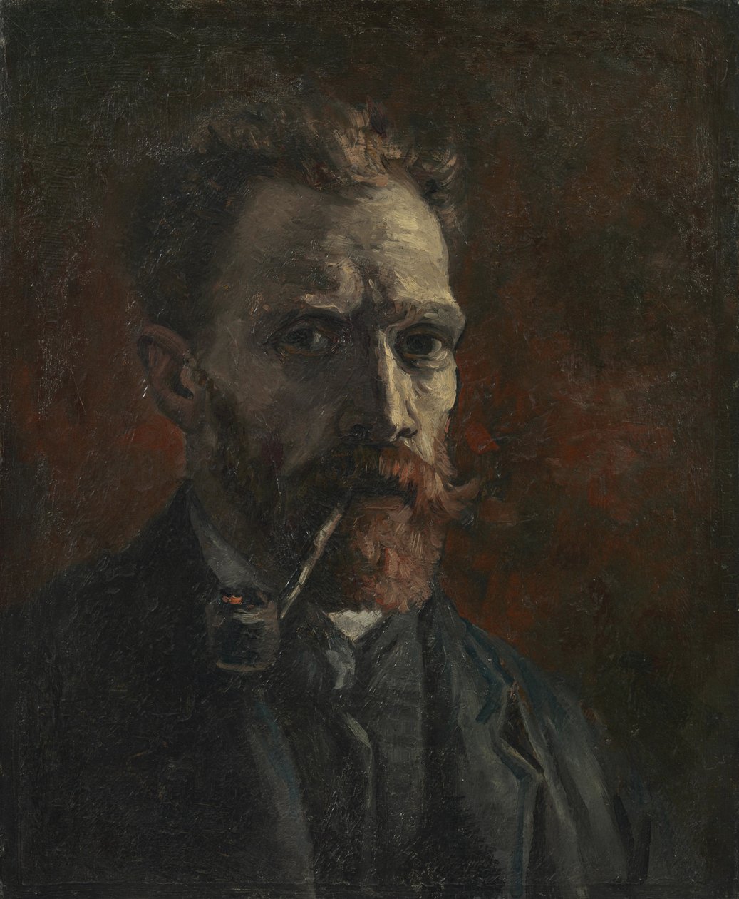 Selvportræt med rør af Vincent van Gogh