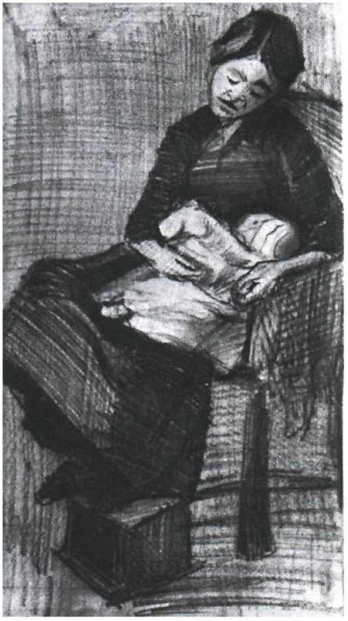 Sien-Nursing-Baby F1063 Vincent van Gogh af Vincent van Gogh