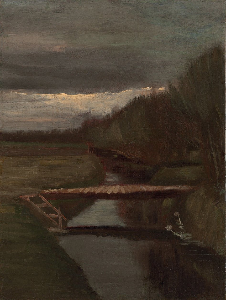 Grøft og lille bro af Vincent van Gogh