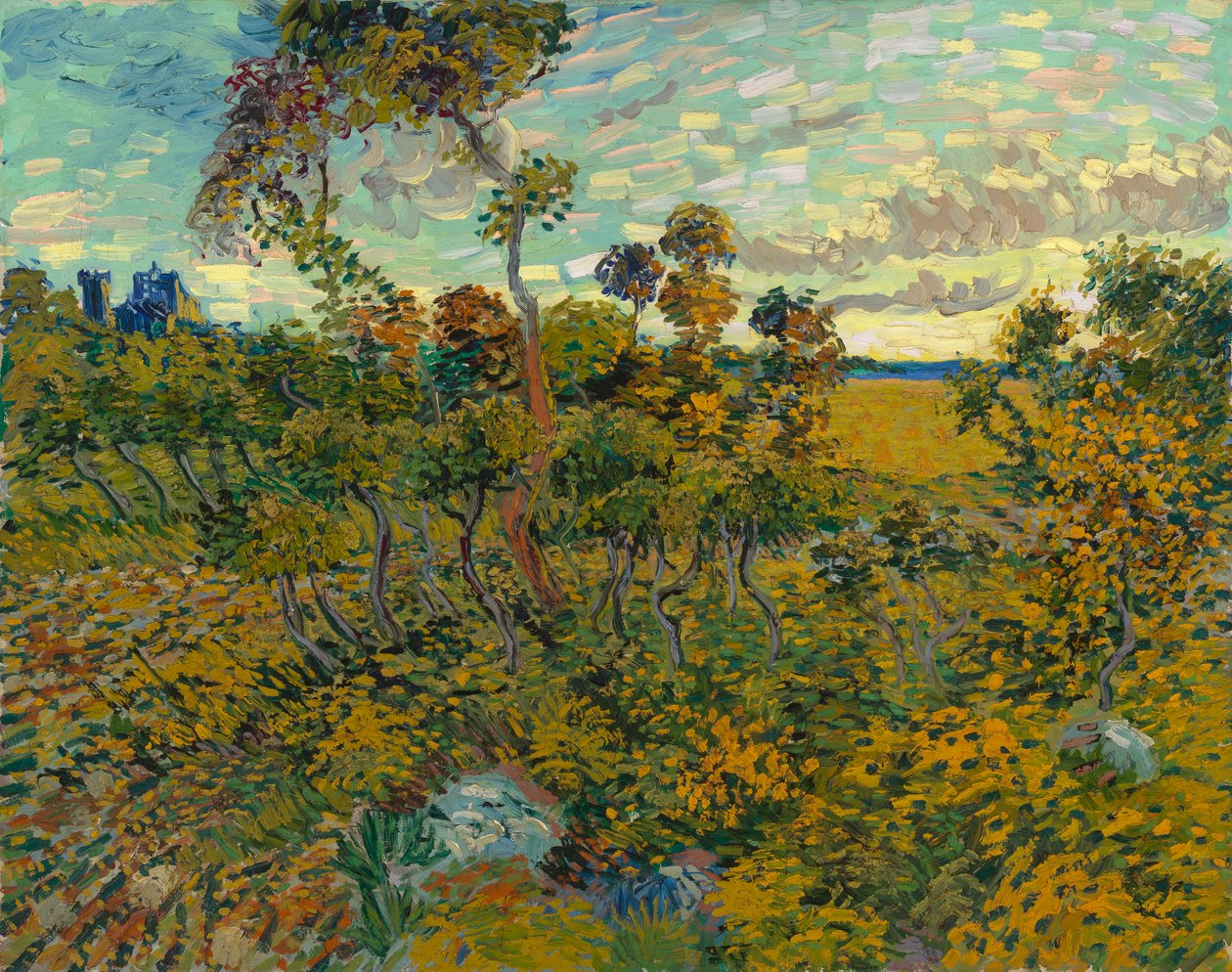 Solnedgang ved Montmajour af Vincent van Gogh
