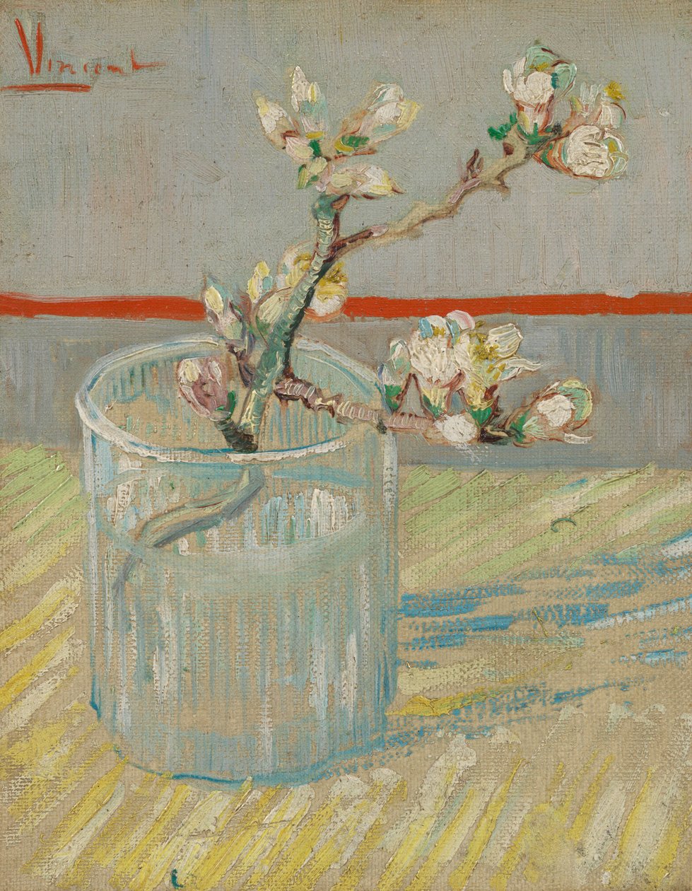 Kvist af blomstrende mandel i et glas af Vincent van Gogh