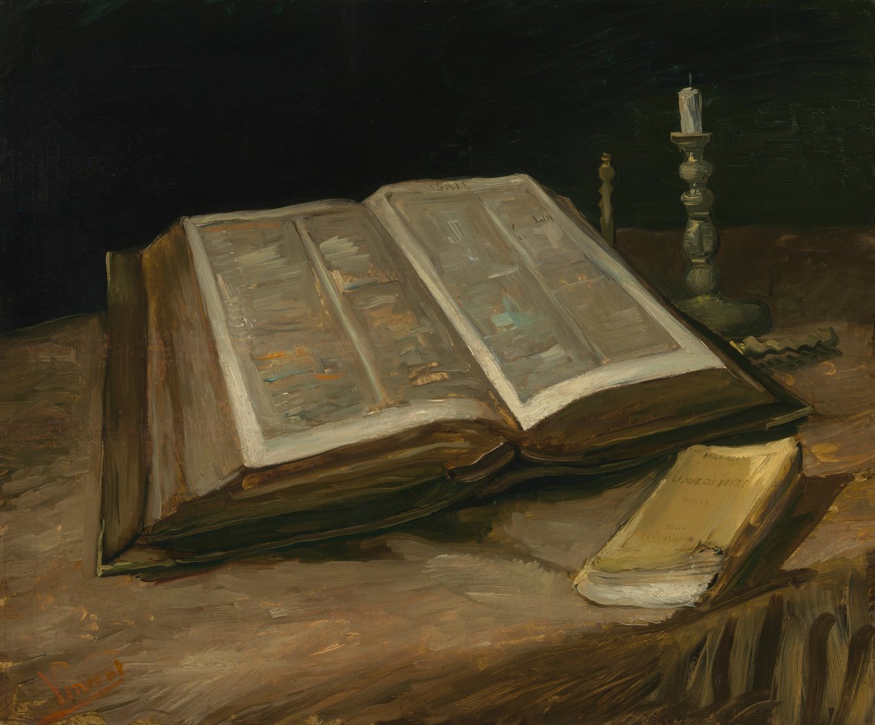Stilleben med Bibelen, 1885 af Vincent van Gogh
