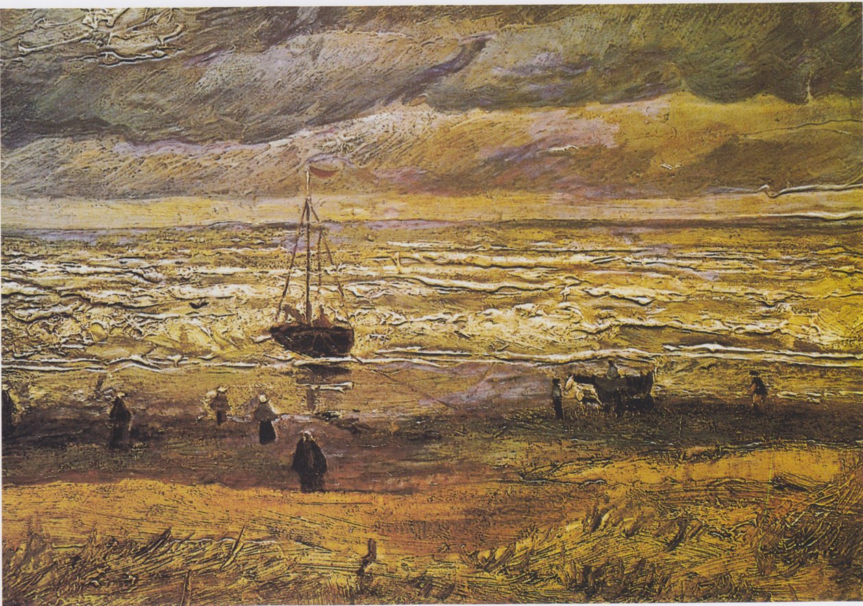 Scheveningen strand i stormvejr af Vincent van Gogh